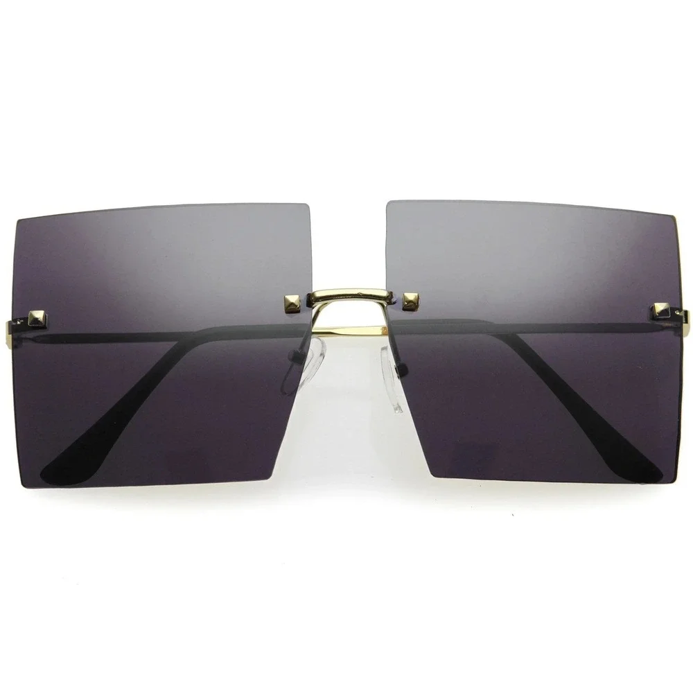 Sunglasses Square Black Lens Gold Fashion Sun Glasses Men UV400 Lentes Gafas New